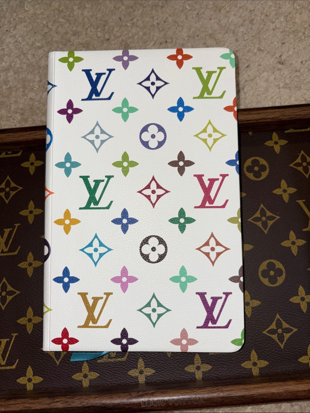 Inspired White Multicolor Monogram Notebook